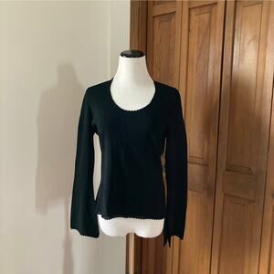 Venini Black Stretch Pullover Top, Size L